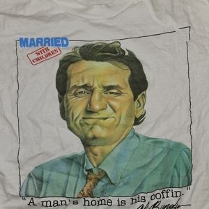 Vintage 1987 Married With Children Al Bundy Coffin Home Single Stitch L Shirt